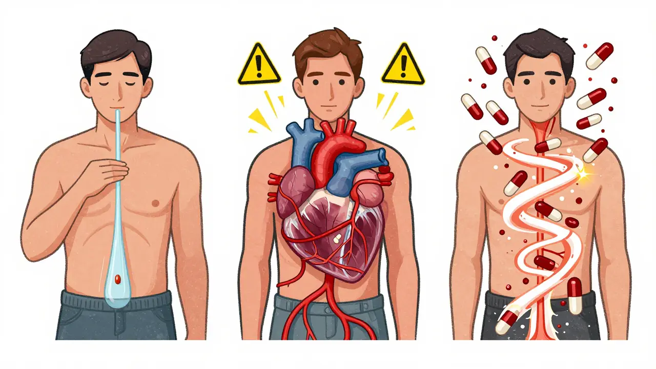 Three patients illustrated with different CCBs: amlodipine flows safely, verapamil causes heart warnings, and diltiazem triggers muscle damage from statin interaction.
