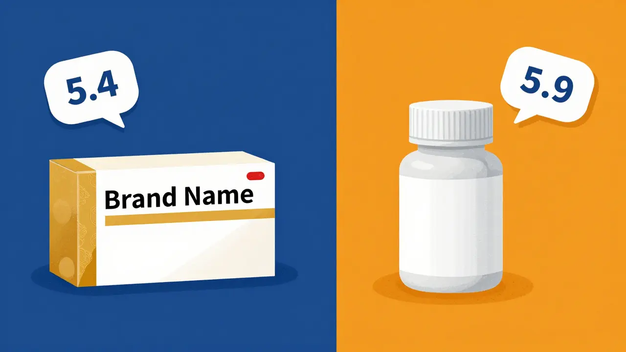 Comparison between an expensive brand name medication and an affordable generic version