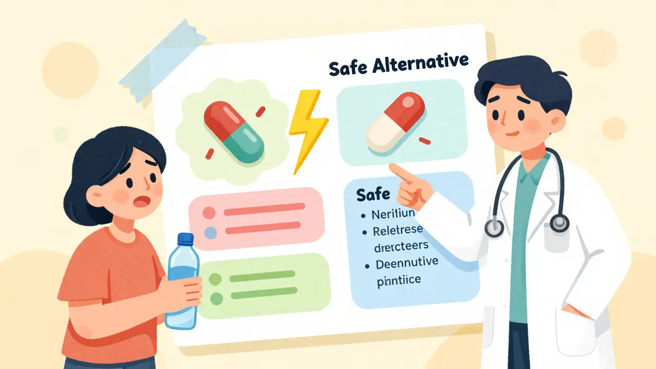 Doctor and patient reviewing safe medication alternatives
