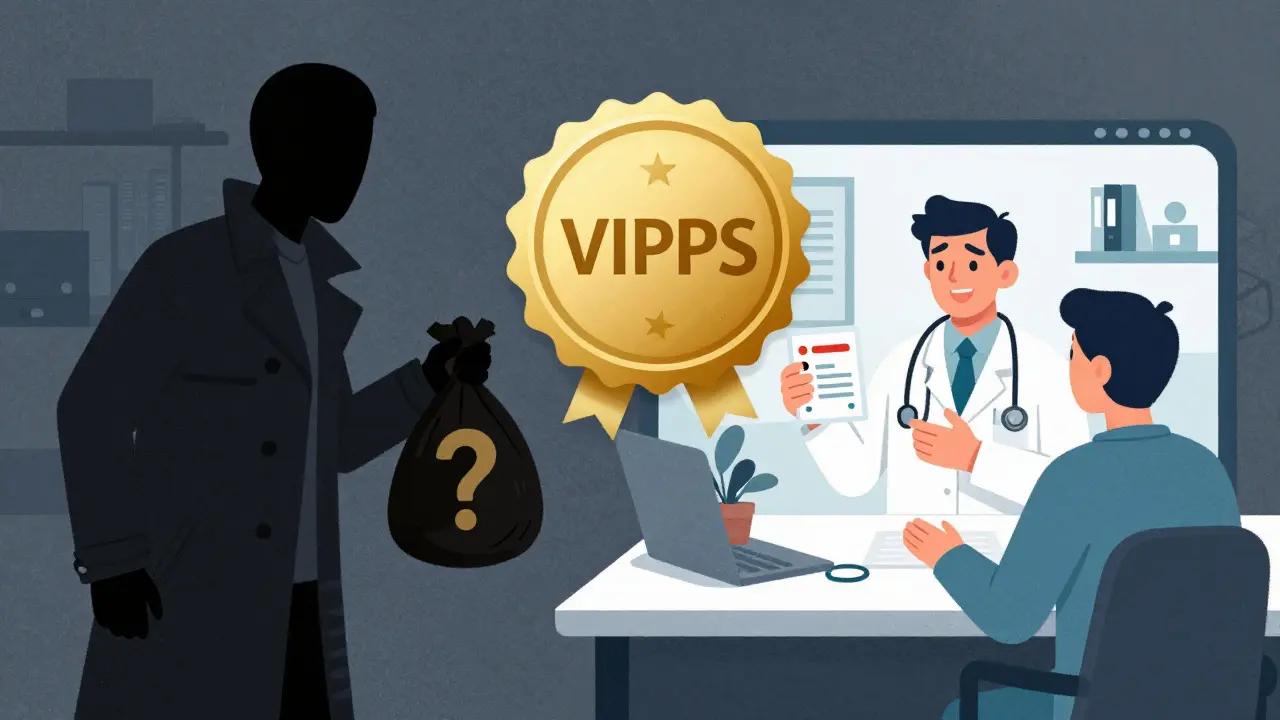 Telehealth doctor vs shady dealer with safety seal