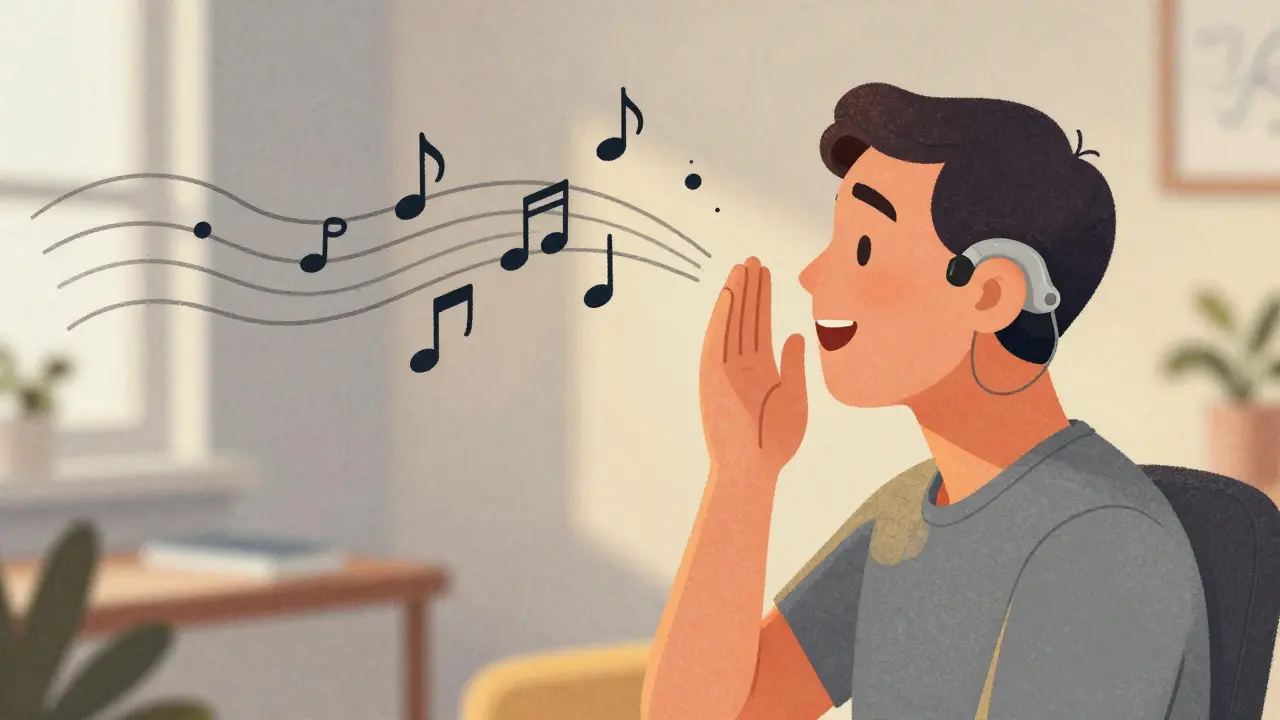 Happy patient experiencing clear sound after cochlear implant activation
