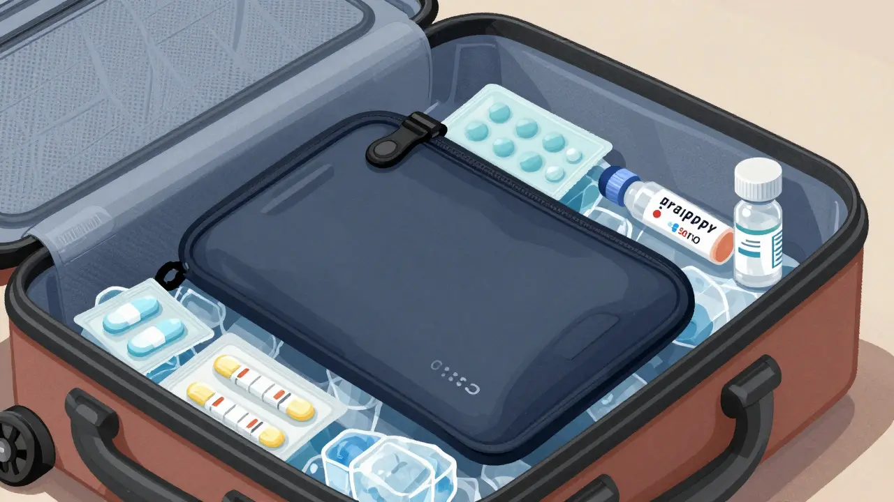 Packing cooling wallet for sensitive medications